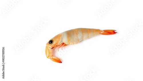 Single cooked shrimp closeup