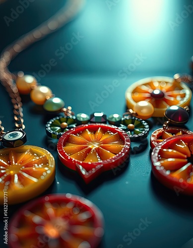 Citrus-inspired statement necklace