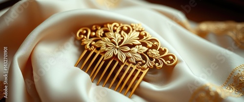 Obraz na płótnie Ornate Gold Hair Comb w salonie