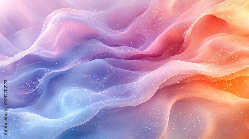 Obraz premium Abstract Pastel Gradient Background with Flowing Waves