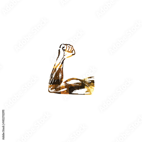 Muscular Arm Flexing Bicep Vector Illustration