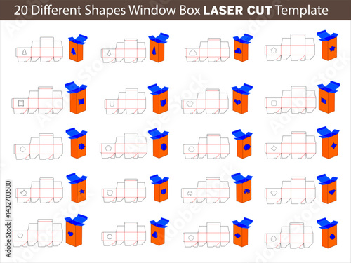Medium size 20 different shape window box for snacks, gadgets, or soap bars