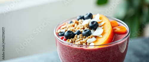 Obraz na płótnie Berry Smoothie Bowl Bliss w salonie