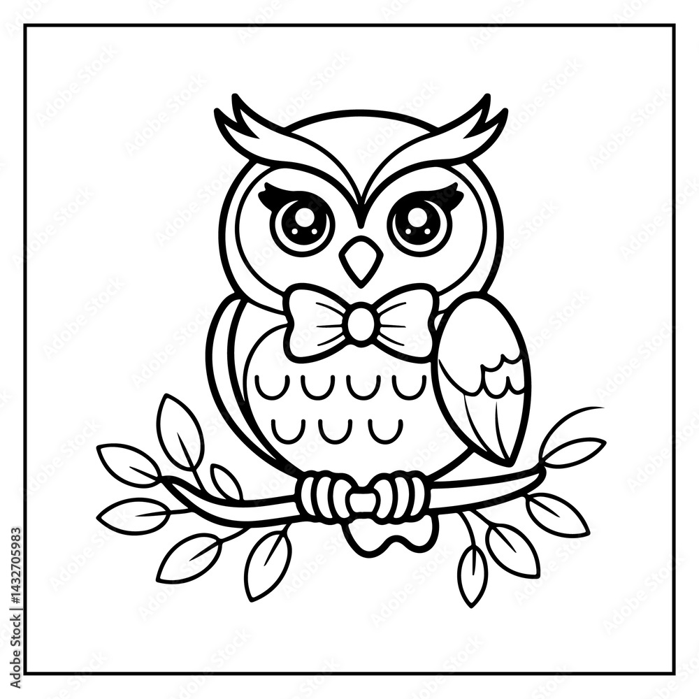 Fototapeta premium Kawaii Animals Bold and Easy Coloring Book for Kids and Adults