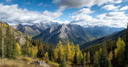Panorama mountain autumn landscape	
