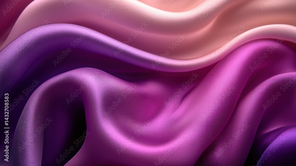 Obraz premium Elegant Draped Fabric: A Symphony of Purple, Pink, and Lavender Hues