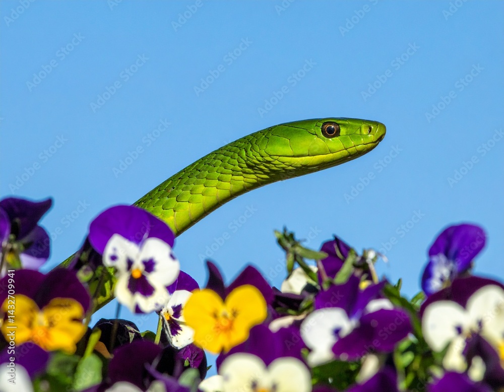 Fototapeta premium Zwischen Blumen