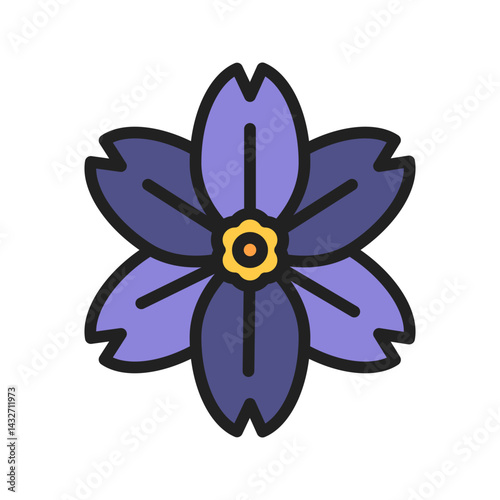Alpine Forget Me Not icon vector image. Suitable for mobile apps, web apps and print media.