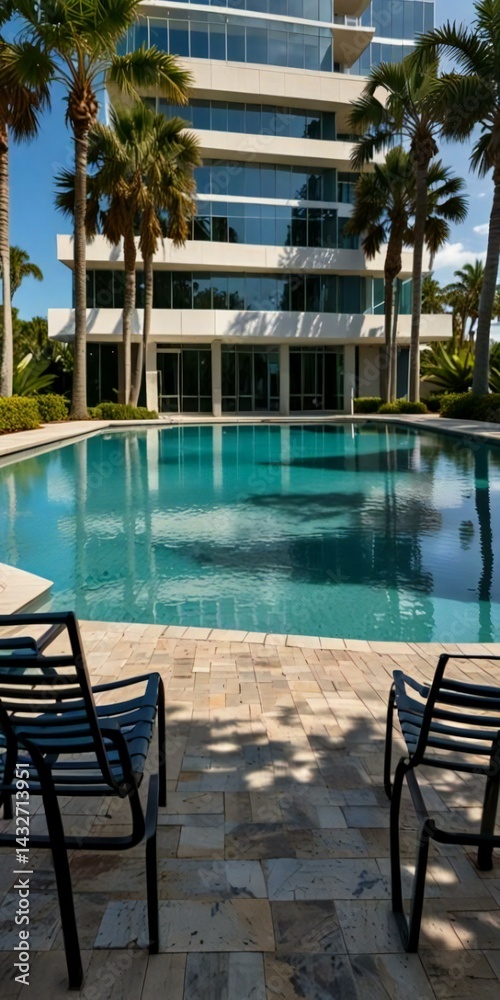 Fototapeta premium swimming pool in hotel resort