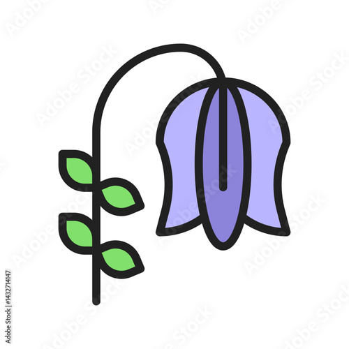 Bluebell icon vector image. Suitable for mobile apps, web apps and print media.