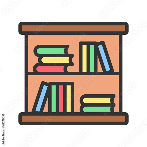 Book Shelf icon vector image. Suitable for mobile apps, web apps and print media.