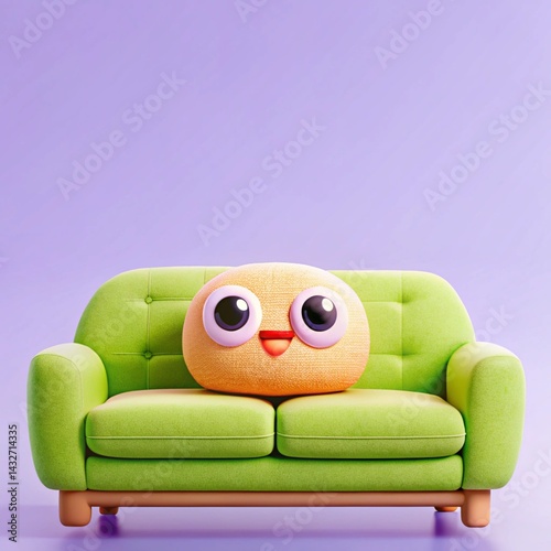 green sofa in a room