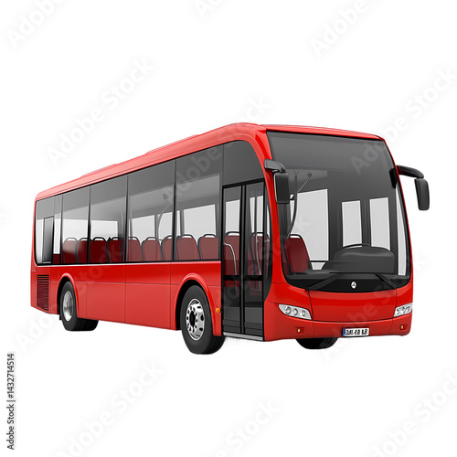 public bus isolated at transparent background