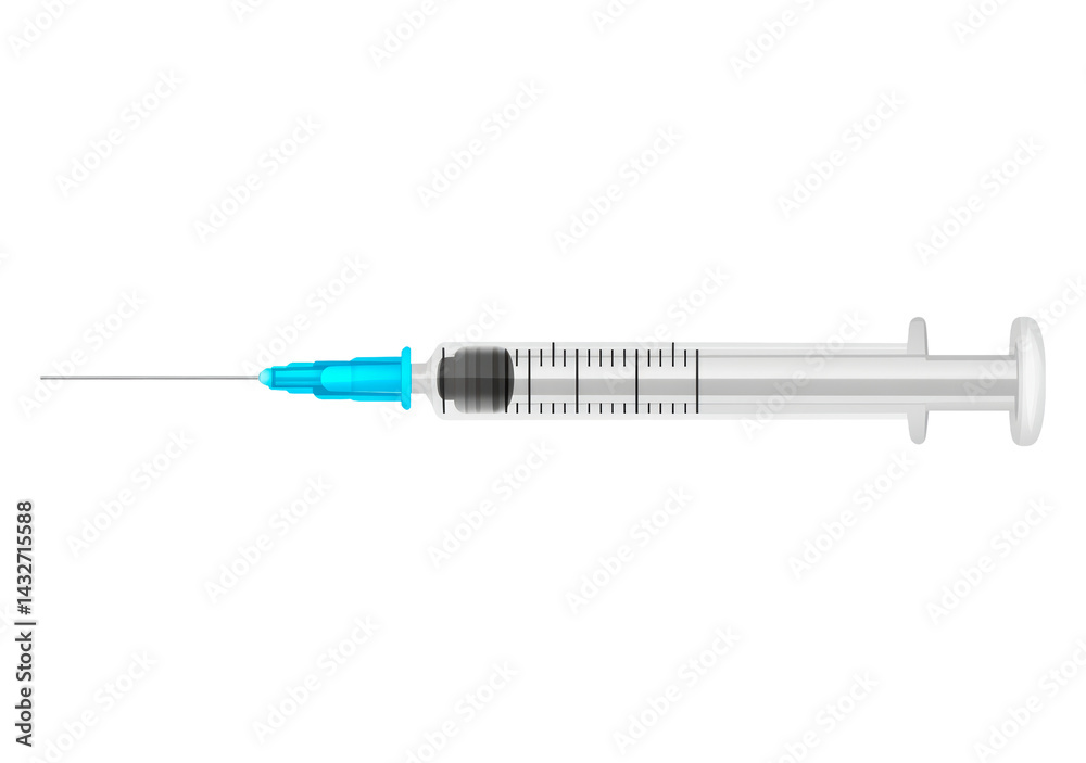 Fototapeta premium Medical syringe isolated on transparent background
