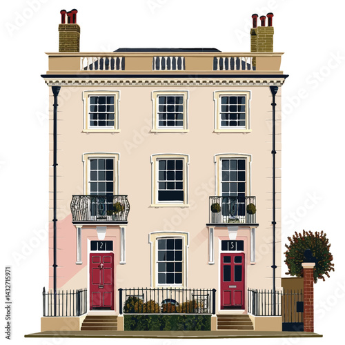 A cute house model of Georgian house vector