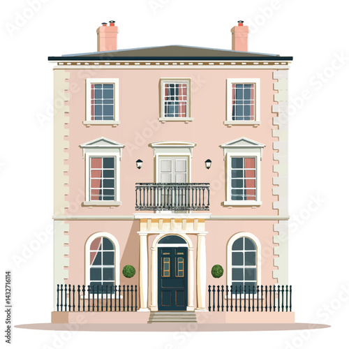 A cute house model of Georgian house vector