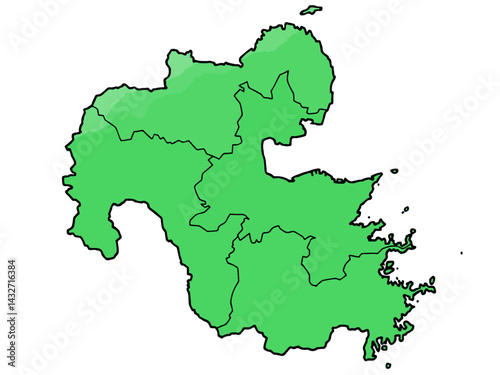 少しゆるい大分県地図 地域分け 九州 西日本