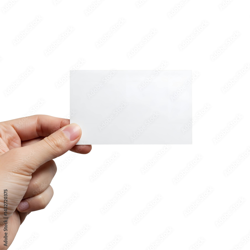 Hand Holding a Blank White Rectangular Card isolated on transparent background Hand Holding a Blank White Rectangular Card isolated on transparent background
