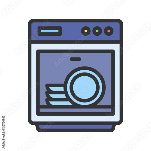 Dish Washer icon vector image. Suitable for mobile apps, web apps and print media.