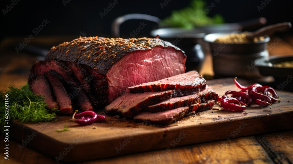 beef in street food on market