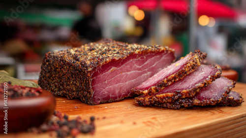 beef in street food on market