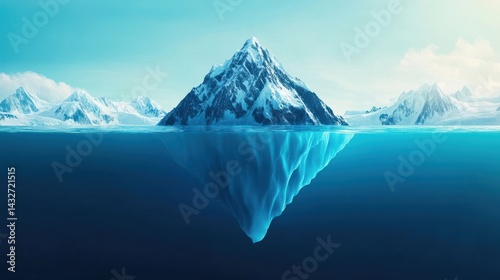 Wallpaper Mural Iceberg Hidden Below, Mountain Top Above, Frozen Ocean Torontodigital.ca