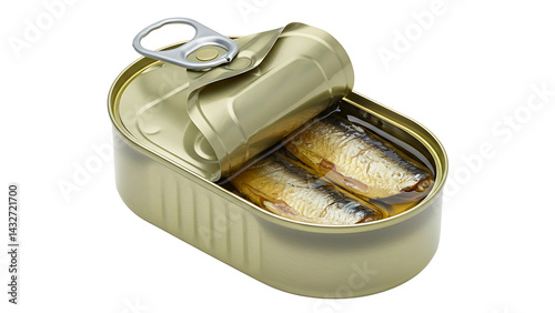 Sardines in a Tin Can Isolated on Transparent Background