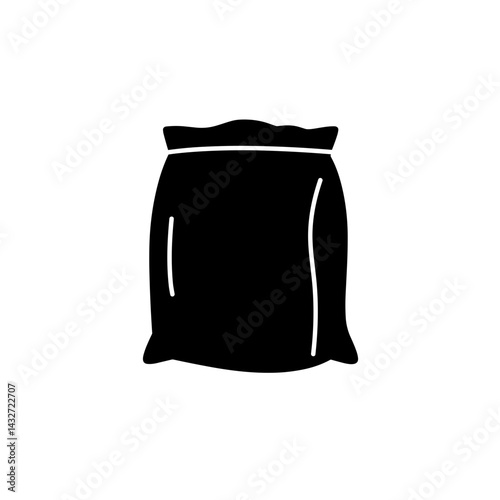 Construction material sack icon in black silhouette style