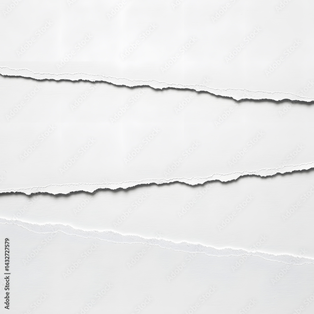 Naklejka premium Torn White Paper Texture Background: Abstract Ripped Paper Design