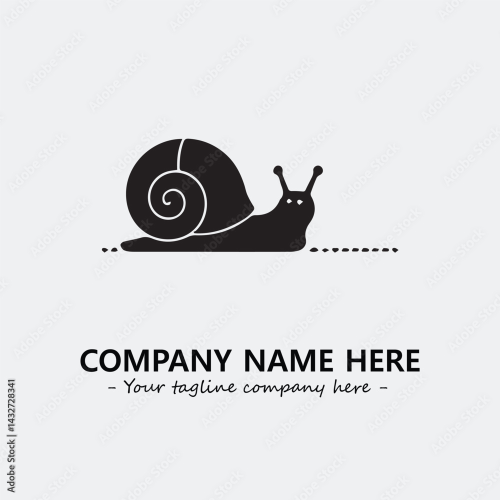 Snail illustration black and white for logo company vector image
