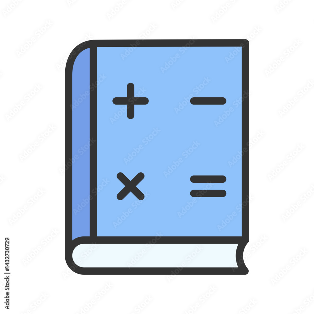 Maths Book icon vector image. Suitable for mobile apps, web apps and print media.