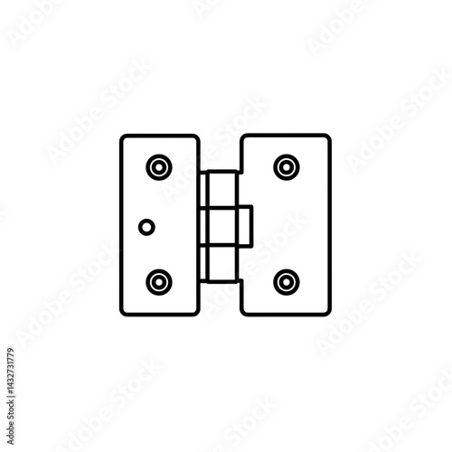 Door hinge icon in outline vector style for construction