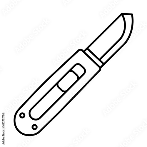 Utility knife icon in outline vector style