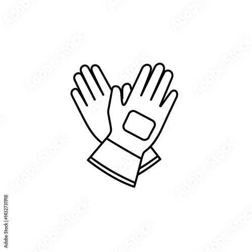 Protective gloves icon in outline vector style