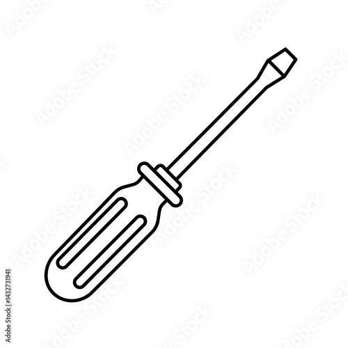 Flathead screwdriver icon in outline vector style