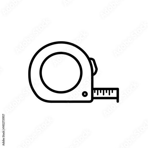 Tape measure icon in outline vector style
