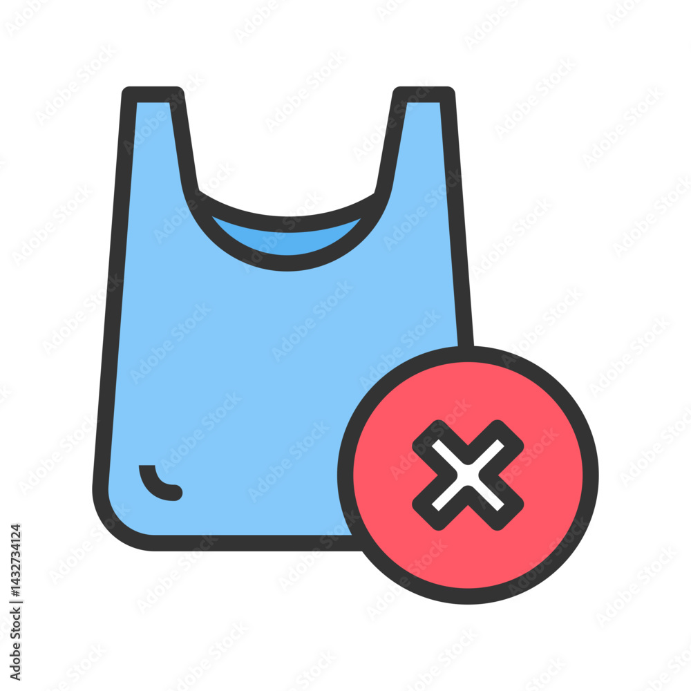 No Plastic Bags icon vector image. Suitable for mobile apps, web apps and print media. No Plastic Bags icon vector image. Suitable for mobile apps, web apps and print media.