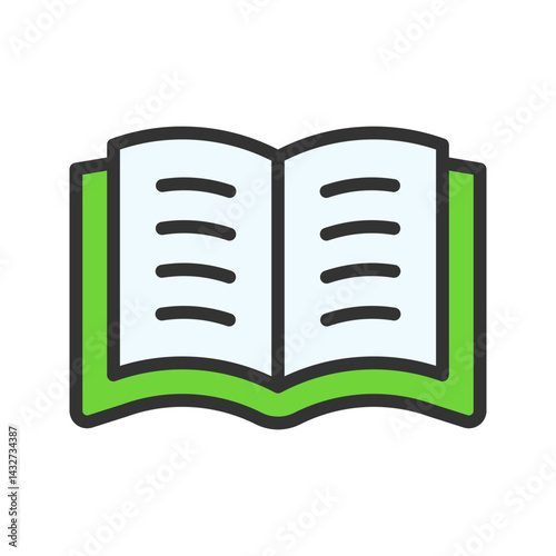 Open Book icon vector image. Suitable for mobile apps, web apps and print media.