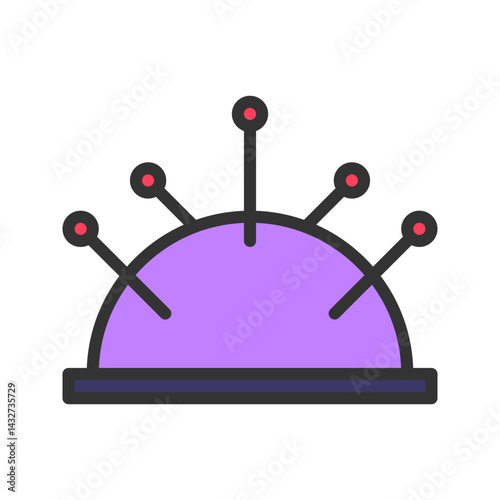 Pincushion icon vector image. Suitable for mobile apps, web apps and print media.