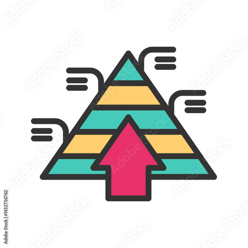 Pyramids of Needs icon vector image. Suitable for mobile apps, web apps and print media.