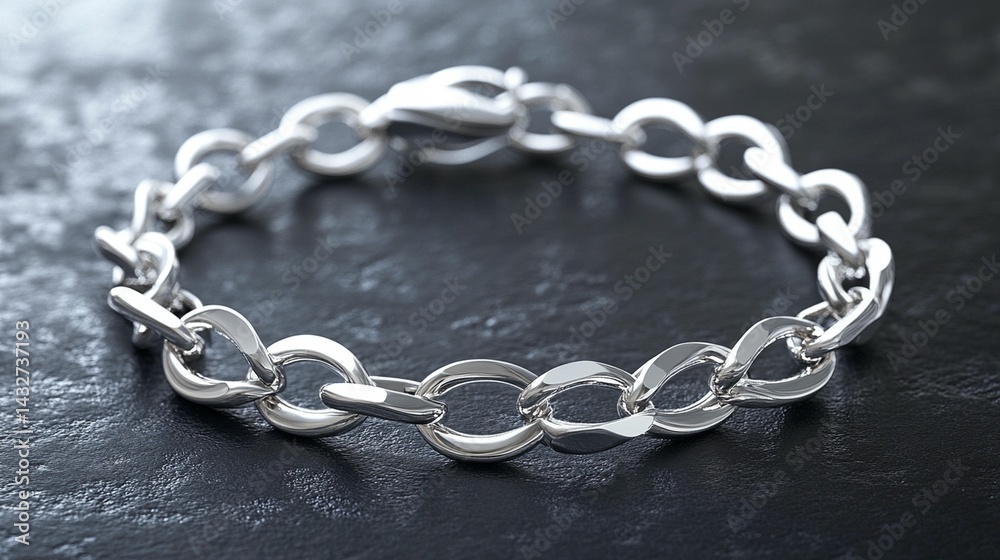 Obraz premium Abstract circular metal chain interlocking links design