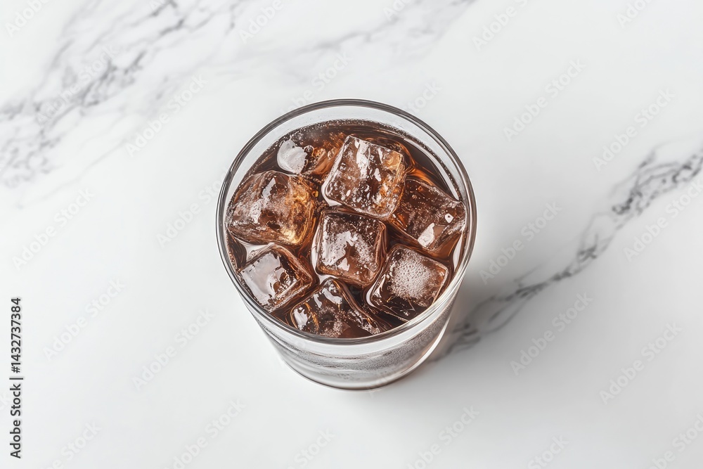 Iced dark drink in glass Iced dark drink in glass