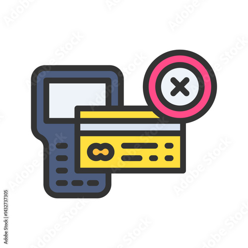 Rejected icon vector image. Suitable for mobile apps, web apps and print media.