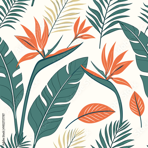 Watercolor Tropical Florals with Banana Leaves for Vibrant Interior Design