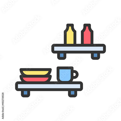Shelf icon vector image. Suitable for mobile apps, web apps and print media.