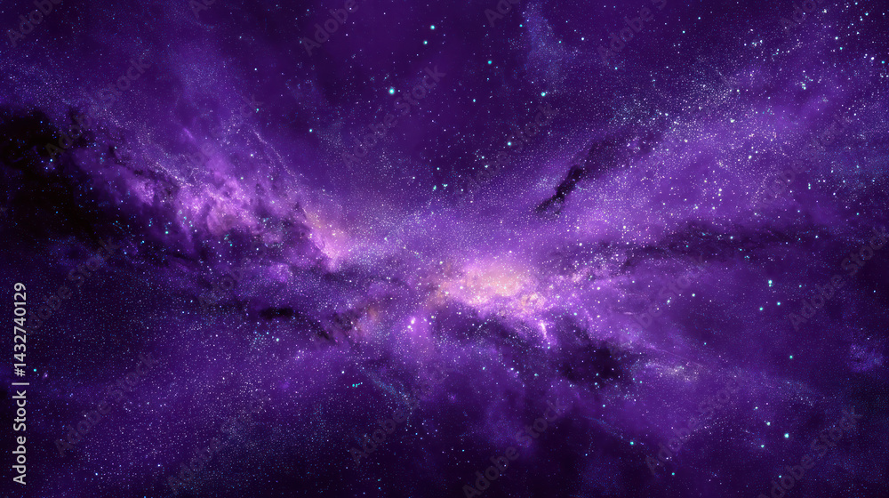 Fototapeta premium Purple Universe Background Illustration, Vibrant Purple Galaxy Background – Space, Universe, Stars, and Cosmic Art for Wall Art, Covers, Posters, and Digital Design
