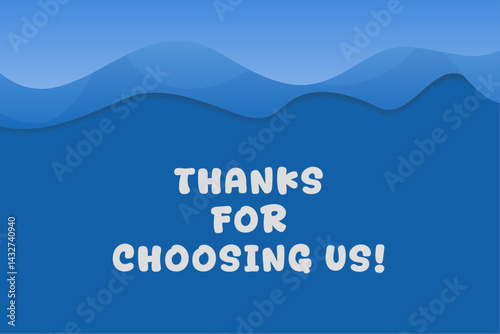 Simple thank you design to show customer appreciation in modern digital shop.
