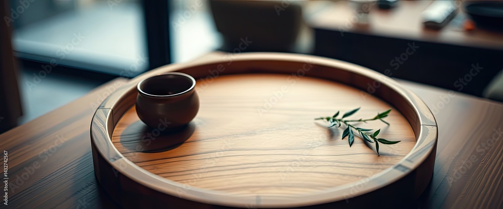 Teacup on Wooden Tray