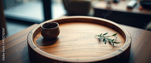 Obraz na płótnie Teacup on Wooden Tray w salonie