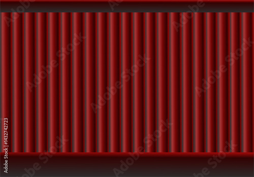 Red fabric stage background 